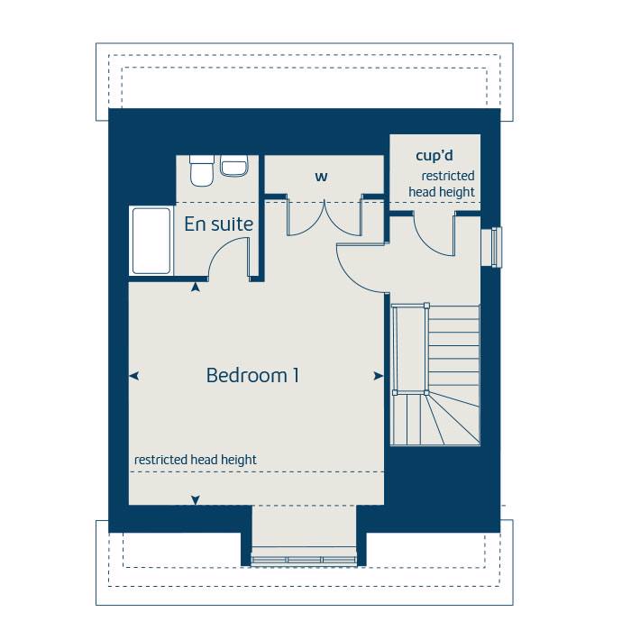 Second floor floorplan of The The Willow at Lunar Park